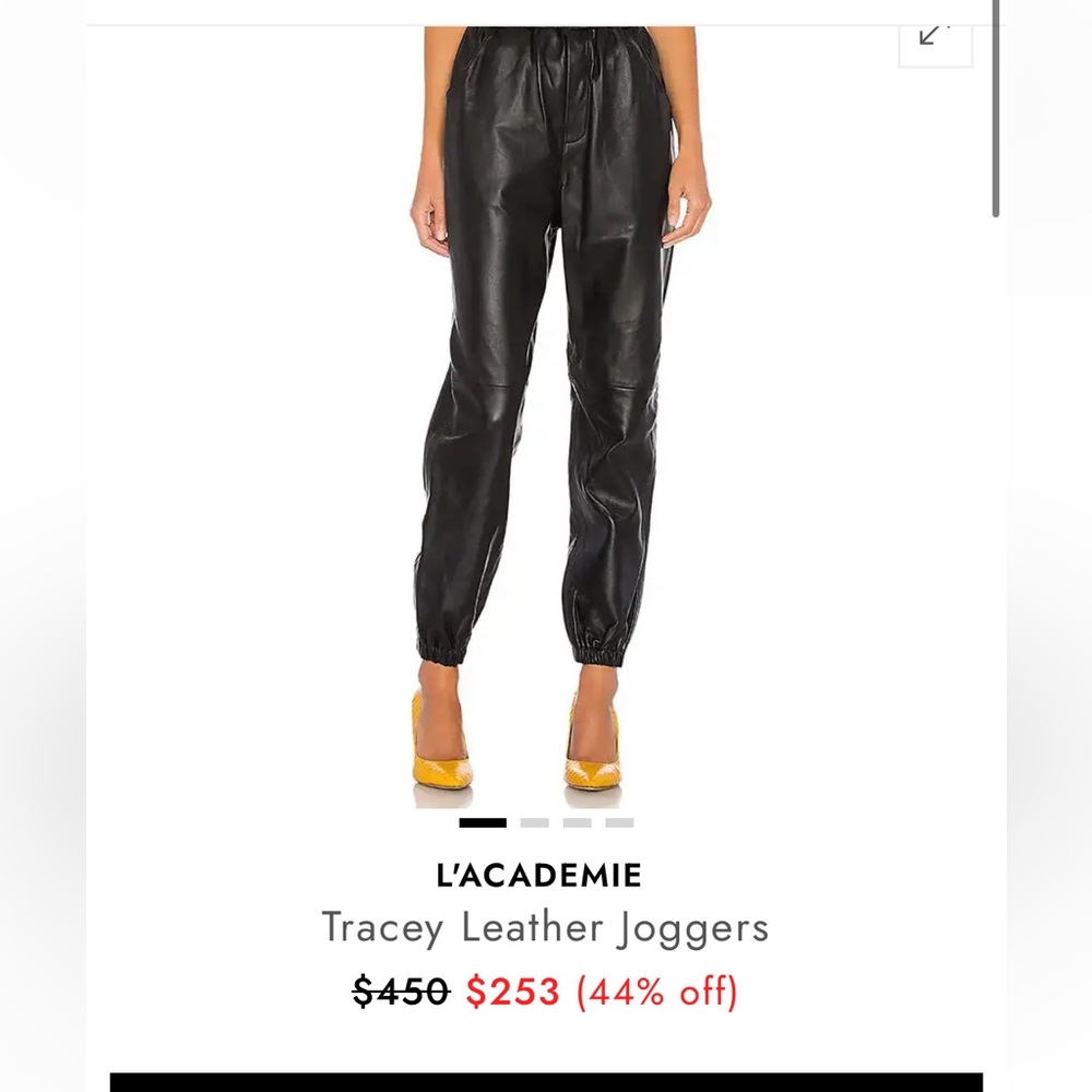 L'Academie Black Leather Pants